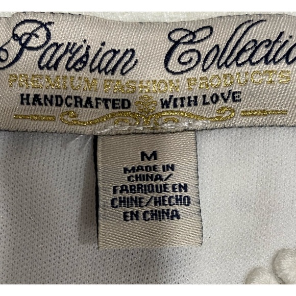 Parisian Collection White Lace Boat neck Short Sleeve Blouse Top size M - Picture 3 of 14